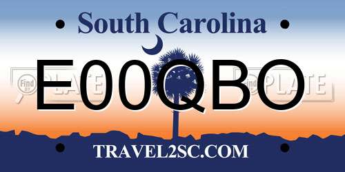 E00QBO South Carolina License Plate