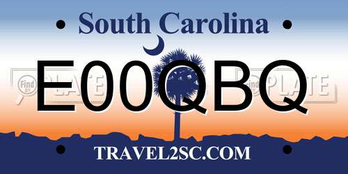 E00QBQ South Carolina License Plate