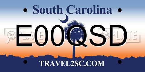 E00QSD South Carolina License Plate