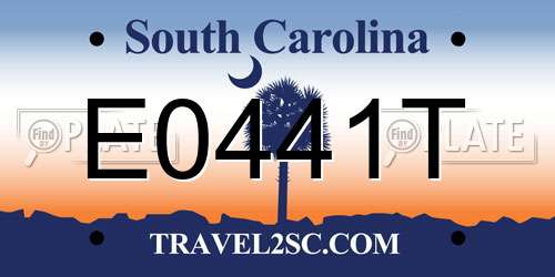 E0441T South Carolina License Plate