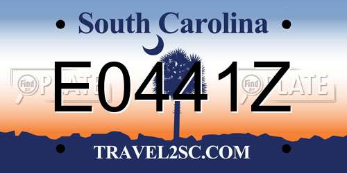 E0441Z South Carolina License Plate