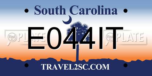 E044IT South Carolina License Plate