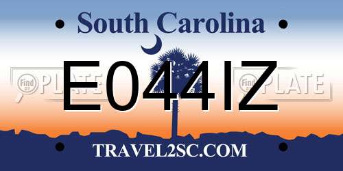 E044IZ South Carolina License Plate