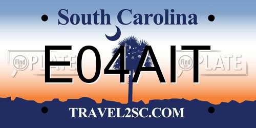 E04AIT South Carolina License Plate