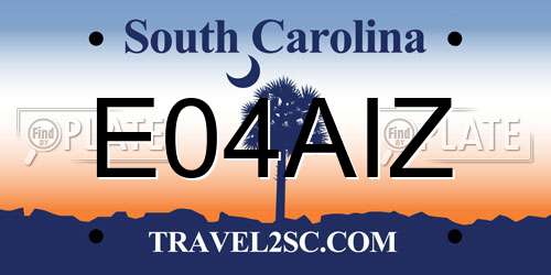 E04AIZ South Carolina License Plate