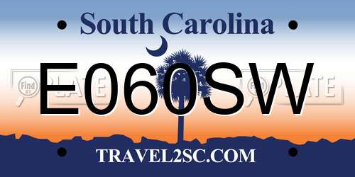E060SW South Carolina License Plate