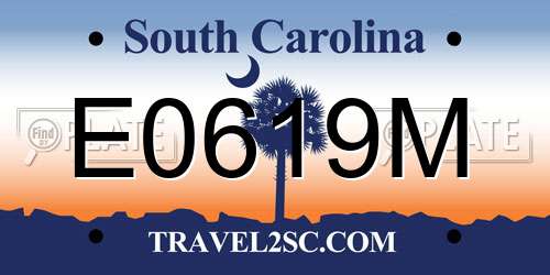 E0619M South Carolina License Plate