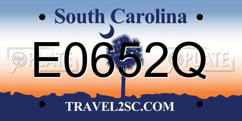 E0652Q South Carolina License Plate