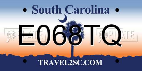 E068TQ South Carolina License Plate