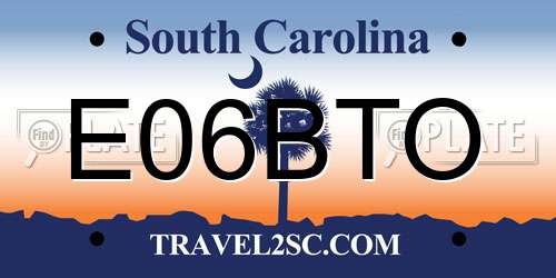 E06BTO South Carolina License Plate