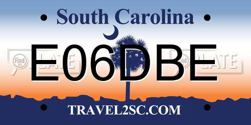 E06DBE South Carolina License Plate