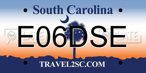E06DSE South Carolina License Plate