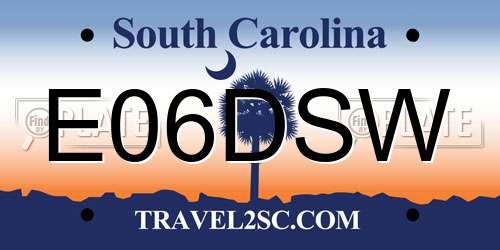 E06DSW South Carolina License Plate