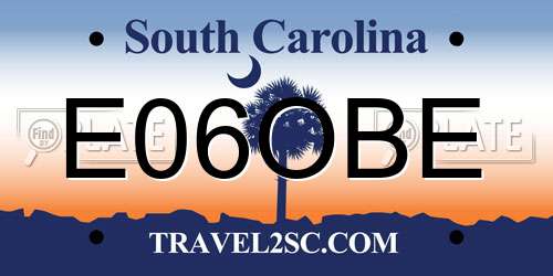 E06OBE South Carolina License Plate