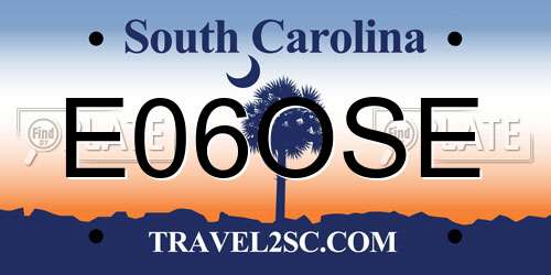 E06OSE South Carolina License Plate