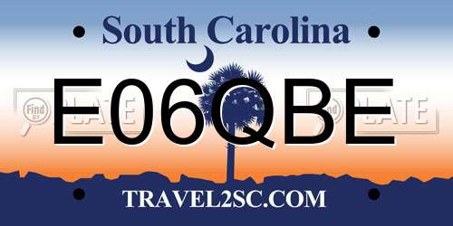 E06QBE South Carolina License Plate