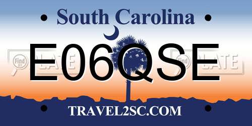 E06QSE South Carolina License Plate
