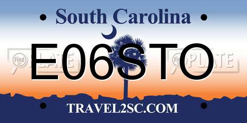 E06STO South Carolina License Plate