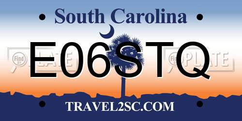 E06STQ South Carolina License Plate