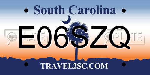 E06SZQ South Carolina License Plate