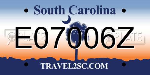 E07006Z South Carolina License Plate