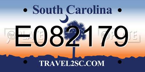E082179 South Carolina License Plate