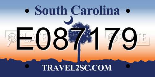 E087179 South Carolina License Plate