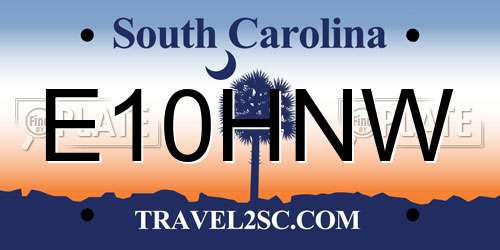 E10HNW South Carolina License Plate