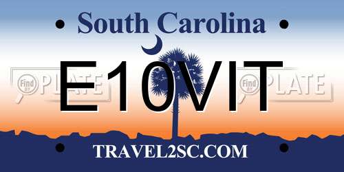 E10VIT South Carolina License Plate