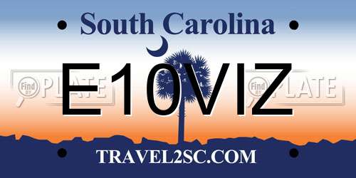 E10VIZ South Carolina License Plate