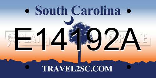 E14192A South Carolina License Plate
