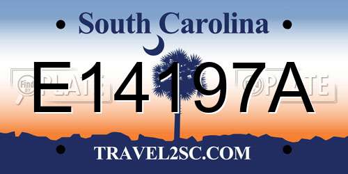 E14197A South Carolina License Plate