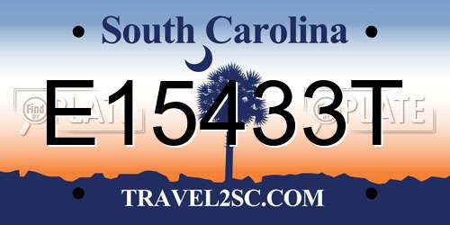 E15433T South Carolina License Plate