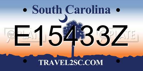 E15433Z South Carolina License Plate