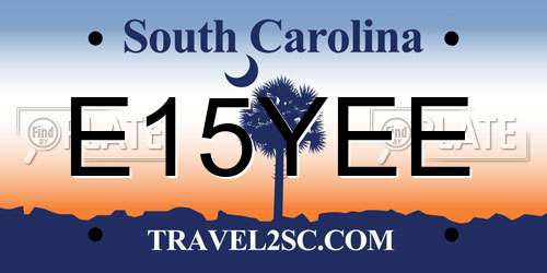 E15YEE South Carolina License Plate