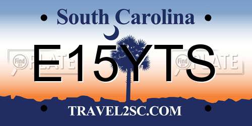 E15YTS South Carolina License Plate