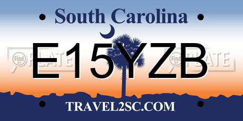 E15YZB South Carolina License Plate