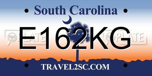 E162KG South Carolina License Plate