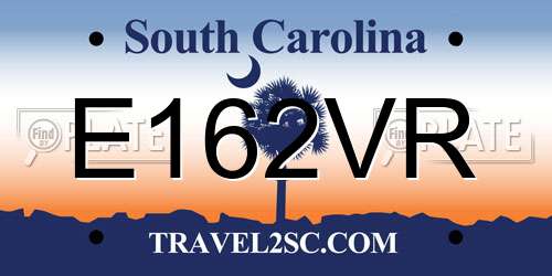 E162VR South Carolina License Plate