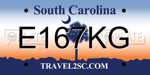 E167KG South Carolina License Plate