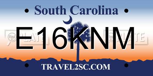E16KNM South Carolina License Plate
