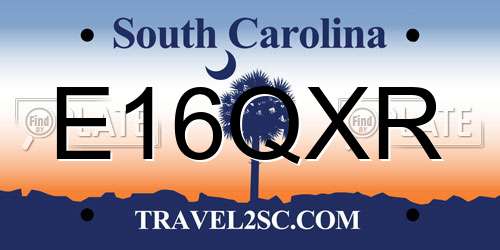 E16QXR South Carolina License Plate