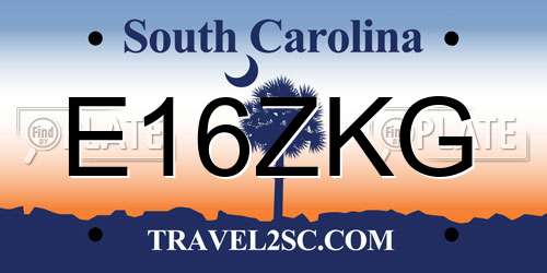 E16ZKG South Carolina License Plate