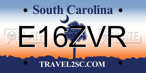 E16ZVR South Carolina License Plate