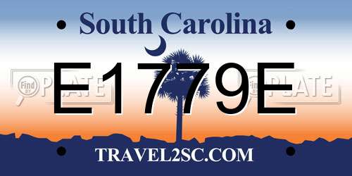 E1779E South Carolina License Plate