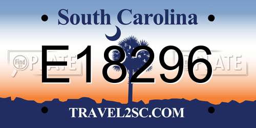 E18296 South Carolina License Plate