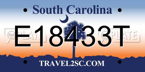 E18433T South Carolina License Plate