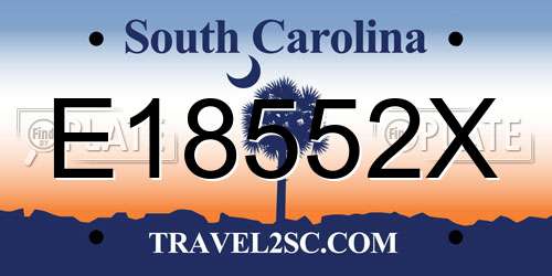 E18552X South Carolina License Plate