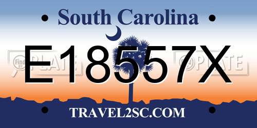 E18557X South Carolina License Plate