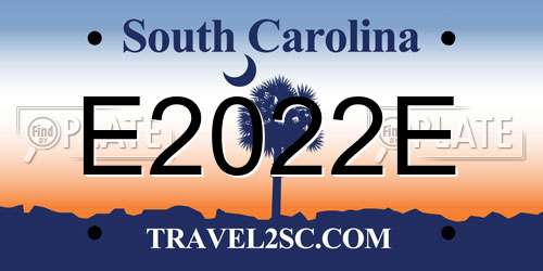 E2022E South Carolina License Plate